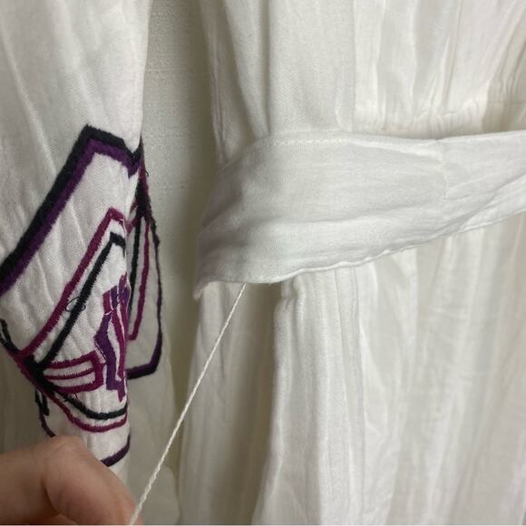 Lane Bryant White Gauze Embroidered Peasant Midi Dress Sz.16W NWT - Picture 15 of 16